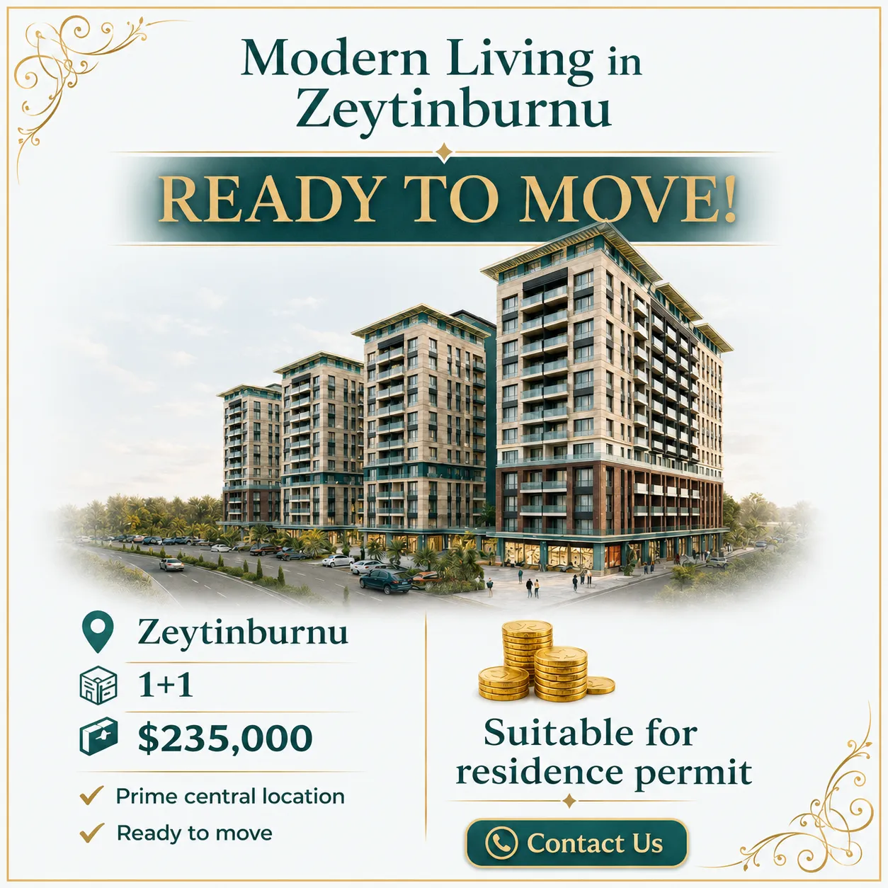 Ready-to-Move 1+1 Apartment in Zeytinburnu